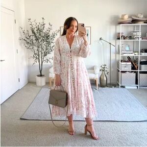 FREE PEOPLE Pappiet Pink Midi Dress M